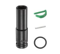 sourcing map Bussola a 6 punti con attacco da 1/2", attacco standard metrico da 14 mm, in acciaio Cr-Mo, asse esagonale, dado esagonale con perno di bloccaggio ad anello in gomma