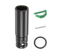 sourcing map Bussola a 6 punti con attacco da 1/2", attacco standard metrico da 17 mm, in acciaio Cr-Mo, mandrino esagonale, dado esagonale con perno di bloccaggio ad anello in gomma