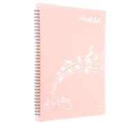 sourcing map Cartella per spartiti musicali, 30 buste, 60 pagine, raccoglitore a spirale, formato lettera 8,5 x 11 cm, formato A4, porta documenti (rosa)