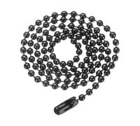 sourcing map Catena a sfere di ferro rotonda collana con piastrina per cani catene con connettori chiusure per uomini donne gioielli braccialetti portachiavi, 25.6", Ferro, Catena a sfera