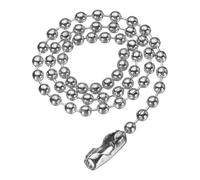 sourcing map Catena a sfere in acciaio inossidabile Collana con perline rotonde Dog Tag Pull Catene con connettori Chiusure per uomini donne Gioielli Braccialetti Portachiavi, 13.8", Catena a sfera