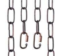 sourcing map Catena da appendere per illuminazione, 0,6 m, 3 mm, in metallo, con 2 chiusure a collegamento rapido per appendere piante, lampadario a sospensione, colore: bronzo rosso