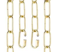 sourcing map Catena da appendere per illuminazione da 0,6 m, 3 mm, in metallo, con 2 chiusure a collegamento rapido per appendere piante, lampadario a sospensione, colore oro chiaro