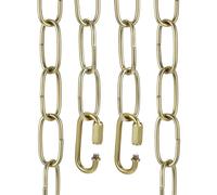 sourcing map Catena da appendere per illuminazione da 0,6 m, 3 mm, in metallo, con 2 chiusure a collegamento rapido per appendere lampadari a sospensione, rame chiaro