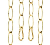 sourcing map Catena da appendere per illuminazione da 0,9 m, 2,4 mm, in metallo, con 2 ganci a molla per appendere lampadari a sospensione, colore: giallo oro