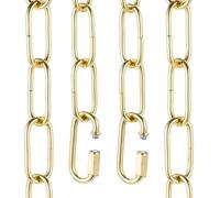 sourcing map Catena da appendere per illuminazione da 0,9 m, 3 mm, in metallo, con 2 chiusure a collegamento rapido per appendere piante, lampadario a sospensione, colore oro chiaro