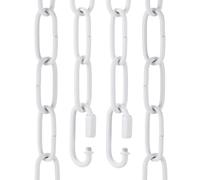 sourcing map Catena da appendere per illuminazione da 0,9 m, 3 mm, in metallo, estensione con 2 chiusure a collegamento rapido per appendere piante, lampadario a sospensione, bianco