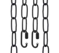 sourcing map Catena da appendere per illuminazione da 0,9 m, 3 mm, in metallo, estensione con 2 chiusure a collegamento rapido per appendere piante, lampadario a sospensione, colore nero