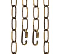 sourcing map Catena da appendere per illuminazione da 1,8 m, 3 mm, in metallo, con 2 chiusure a collegamento rapido per appendere piante, lampadario a sospensione, colore: bronzo dorato