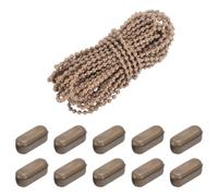 sourcing map Catena di perline in plastica per persiane, 10 metri, con 20 connettori a catena, per tende a rullo con perline, marrone