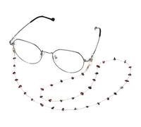 sourcing map Catena per occhiali da donna, con cristalli, per donne e uomini, elegante cordino anti-smarrimento per occhiali da sole, cordino per occhiali da sole, supporto intorno al collo, rosso