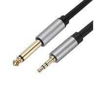 sourcing map Cavo audio da 0,6 cm TS a 0,3 cm TRS, 3 m, da mono 6,35 mm a stereo da 3,5 mm, cavo adattatore di interconnessione per laptop, dispositivi home theater, nero