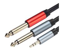 sourcing map Cavo audio da TRS a doppio TS da 0,3 cm a doppio cavo audio TS da 2,2 m, da maschio 3,5 mm a doppio maschio da 6,35 mm, adattatore di interconnessione per laptop, dispositivi home theater