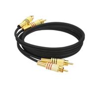 sourcing map Cavo audio stereo 2RCA maschio a 2RCA maschio, cavo subwoofer RCA da 1 m con spine dorate per Home Theater, HDTV, amplificatori, altoparlanti, cavo nero con guscio dorato