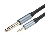 sourcing map Cavo audio stereo da 0,6 cm a 0,3 cm, da maschio 6,35 mm a maschio da 3,5 mm, cavo adattatore di interconnessione per laptop, dispositivi home theater, nero