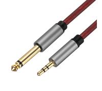 sourcing map Cavo audio TS da 0,25 cm a TRS da 0,3 cm, da mono 6,35 mm a cavo patch stereo da 3,5 mm di diametro 4,5 mm per laptop, dispositivi home theater, marrone