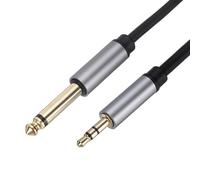sourcing map Cavo audio TS da 0,25 cm a TRS da 0,3 cm, da mono 6,35 mm a cavo patch stereo da 3,5 mm di diametro 4,5 mm per laptop, dispositivi home theater, nero