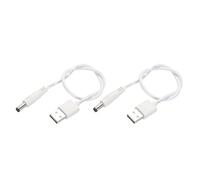 sourcing map Cavo di alimentazione da USB a CC, 0,3 m, da USB a CC, 5,5 mm x 2,1 mm, 5 V, cavo di alimentazione bianco per mini ventilatore, fotocamera, cellulare, tablet, dispositivi, 2 pezzi