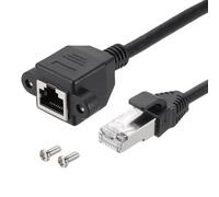 sourcing map Cavo di prolunga Ethernet Cat5, 1,9 m, RJ45 maschio a femmina, montaggio a pannello, con 2 viti, per router, modem, PC, laptop, Smart TV