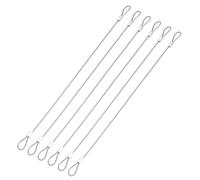 sourcing map Cavo di sicurezza con cavo di sicurezza, 6 pezzi, cavo a doppio anello (0,3 m x 0,2 pollici), argento