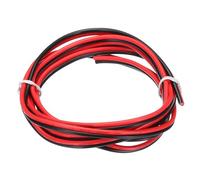 sourcing map Cavo parallelo in silicone a 2 nuclei calibro 16, lunghezza 1,5 m, diametro 3 mm, rosso nero, 16 AWG, cavo di prolunga flessibile 300 V per cavo LED RGB, modellini di auto, apparecchi