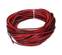 sourcing map Cavo parallelo in silicone a 2 nuclei calibro 28, lunghezza 15 m, diametro 1,2 mm, rosso e nero, cavo di prolunga flessibile 300 V per cavo LED RGB, modellini, auto, elettrodomestici