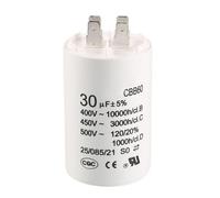 sourcing map CBB60 Run Condensatore 30uF 450V AC Doppio Inserto 50/60Hz Cilindro 70x45mm Bianco per Compressore D'aria Pompa Acqua Motore