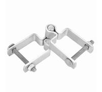 sourcing map Cerniera a catena per cancello per recinzione, 5,1 x 5,1 cm, in acciaio zincato, cerniere per recinzioni, resistente, con bulloni e dadi per tubo quadrato esterno