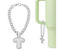 sourcing map Charm a forma di lettera per bicchiere Stanley, a forma di bolla, accessorio per nome, con strass glitterati