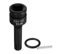 sourcing map Chiave a bussola M13 da 1,27 cm, tripla scanalatura a percussione, 13 mm, in acciaio CR-MO, con 12 punti, con coppiglia e O-Ring per adattatore per trapano elettrico