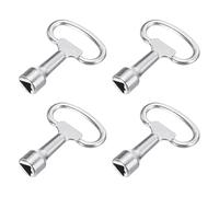 sourcing map Chiave a bussola triangolare, foro da 9,5 mm, in lega di zinco, universale, lunghezza 5,4 cm, per armadietti elettrici, contatore dell'acqua, blocco pannello (argento, confezione da 4)