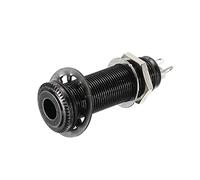 sourcing map Chitarra Basso 1/4 "Stereo Mono Barrel Jack Ingresso Uscita Cilindro Spina Presa Nero per Chitarra Elettrica Basso