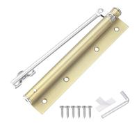 sourcing map Chiudiporta a molla da 195 mm, chiudiporta automatico in acciaio inox con velocità di chiusura regolabile per la casa a chiusura automatica da 20-40 kg, oro champagne