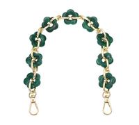 sourcing map Cinghia a catena in acrilico, con fiore grosso, da 40 cm, estensione, decorativa, per borse da donna, ciondolo di ricambio per borse, portafogli, borse a tracolla, verde foresta