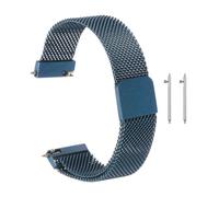 sourcing map Cinturino per orologio in rete in acciaio inox, 16 mm, a sgancio rapido, regolabile, con fibbia magnetica, per uomo e donna, blu