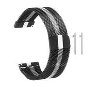 sourcing map Cinturino per orologio in rete in acciaio inox, 24 mm, a sgancio rapido, regolabile, con fibbia magnetica, per uomo e donna, nero e bianco