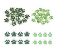 sourcing map Ciondoli a forma di zampa di cane, in lega smaltata, ciondoli a forma di impronta di zampa, per collane e braccialetti, 15x12mm, Metallo, Non pietra preziosa