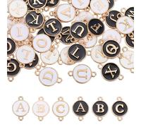 sourcing map Ciondolo a forma di lettera dell'alfabeto dalla A alla Z, doppio ciondolo rotondo da appendere, per la creazione di gioielli, collane, bracciali, orecchini, accessori fai da te, Misura