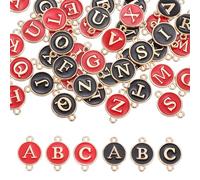 sourcing map Ciondolo a forma di lettera dell'alfabeto dalla A alla Z, doppio ciondolo rotondo da appendere, per la creazione di gioielli, collane, bracciali, orecchini, accessori fai da te, Misura