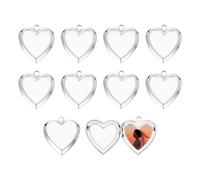sourcing map Ciondolo portafoto personalizzato, in rame, stile retrò, per donne e uomini, portachiavi commemorativi fai da te, collane e braccialetti, 24.8 x 22 x 4.6mm, Acrilico, Non pietra preziosa