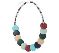 sourcing map Collana con perline grosse, collana rotonda in legno con perline a sfera, 27.56inch, Legno, Nessuna pietra preziosa