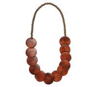 sourcing map Collana con perline grosse, collana rotonda in legno con perline a sfera, 27.56inch, Legno, Nessuna pietra preziosa