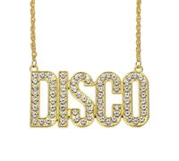 sourcing map Collana da discoteca da uomo, stile anni '70, accessorio per uomini e donne, anni '50, 60, 70, 80, per feste a tema, gioielli, regalo, oro