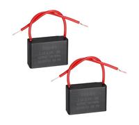 sourcing map Condensatore per ventola da soffitto CBB61, 2 pezzi, 1 uF, 450 V AC, 2 fili, ricambio per pompa e generatore, 37 x 24,5 x 25 mm