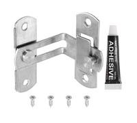 sourcing map Confezione da 1 chiavistello a scatto per cancello, in acciaio inox da 7,1 cm, a 90 gradi, per porte scorrevoli, ad angolo retto, curvo, per stalla, gabbie per animali domestici, garage