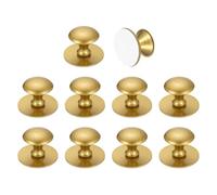 sourcing map Confezione da 10 pomelli adesivi per armadietti, in acciaio inossidabile, autoadesivi, senza foratura, rotondi, per armadietti, cassetti, armadi, colore oro