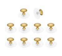 sourcing map Confezione da 10 pomelli adesivi per armadietti, in acciaio inossidabile, autoadesivi, senza foratura, rotondi, per armadietti, cassetti, armadi, colore argento/trasparente