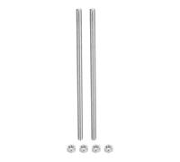 sourcing map Confezione da 2 aste completamente filettate M10 x 250 mm con 4 dadi esagonali, passo filettatura 1,25 mm, in acciaio inox 304, filettatura destra, perni per barre filettate a destra