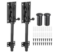 sourcing map Confezione da 2 chiavistelli a scorrimento, in acciaio inox 304, resistenti, diametro 14 mm, con contenitore per la polvere, per recinzioni in legno, capannoni, porte [nero]