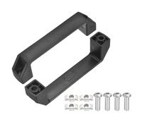 sourcing map Confezione da 2 maniglie in plastica, foro centrale da 15 cm, maniglie industriali rettangolari con viti e dadi, per bagagli, attrezzature meccaniche, garage, armadietti, colore nero